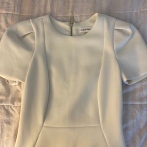 Cream Calvin Klein dress size 2 worn twice.